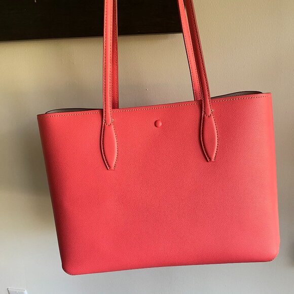 Kate Spade All Day Large Tote Bag Peach Melba Coral - Picture 2 of 16